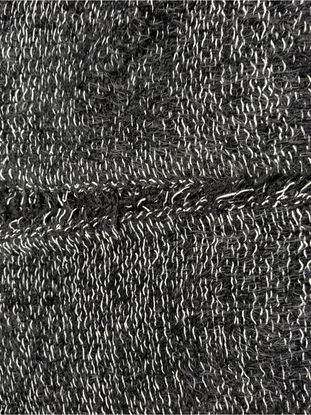 1.STATE Women’s Large Black White Marled Fuzzy Open Front Wool Blend Cardigan - Picture 5 of 6